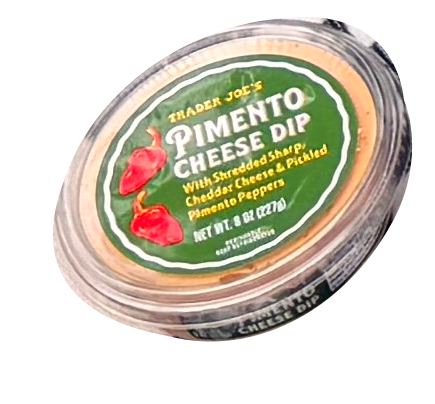 Trader Joe’s Pimento Cheese Dip package, original photo with background removed