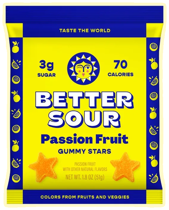 Better Sour Passion Fruit Gummy Stars