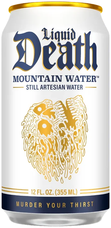 Liquid Death Liquid Death Mountain Water package, catalog cutout
