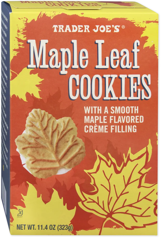 Trader Joe's Maple Leaf Cookies package