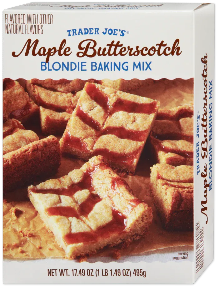 Trader Joe's Maple Butterscotch Blondie Baking Mix box