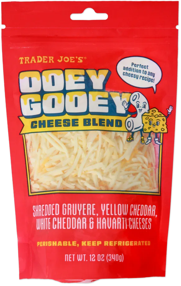Trader Joe's Ooey Gooey Cheese Blend package