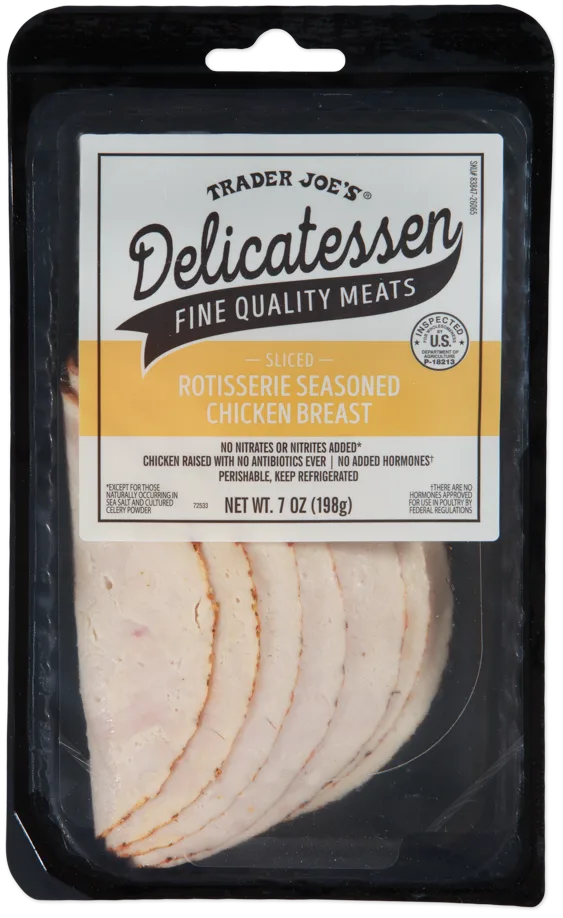 Trader Joe's Sliced Rotisserie Seasoned Chicken Breast package