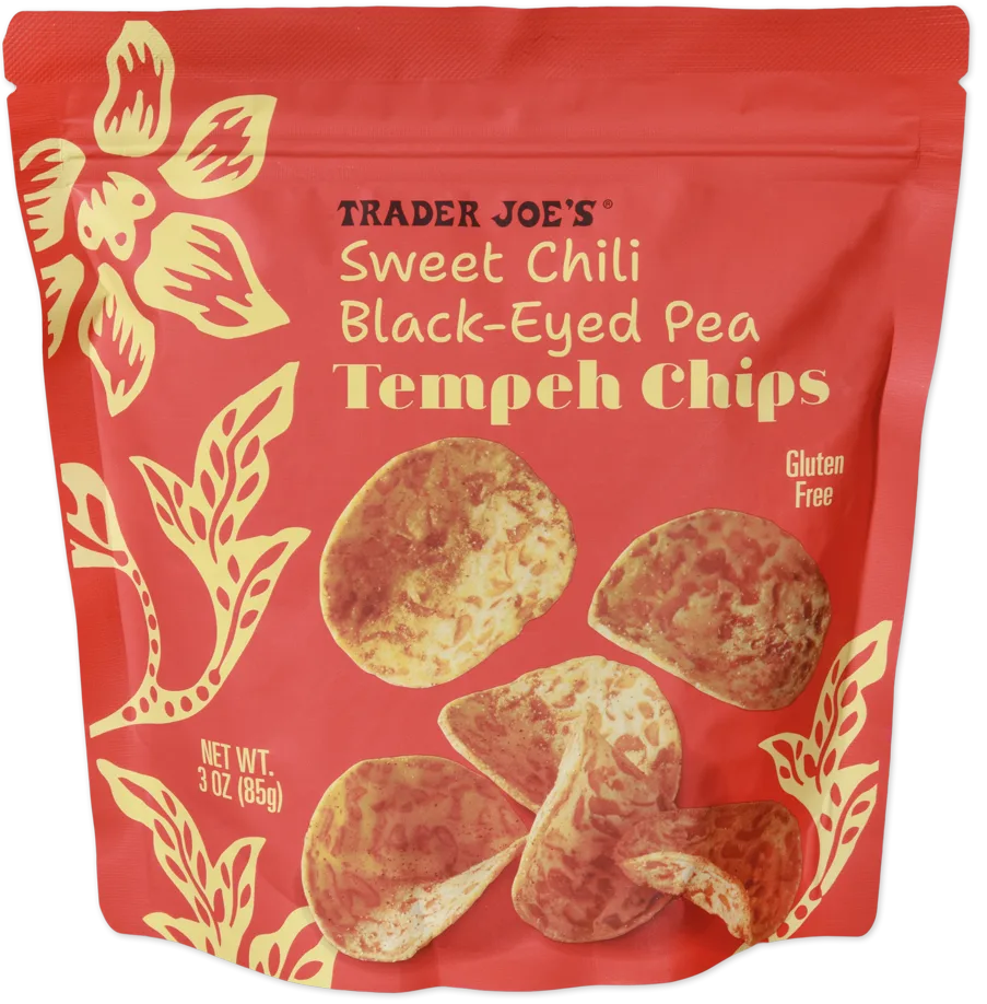 Trader Joe’s Sweet Chili Black-Eyed Pea Tempeh Chips package