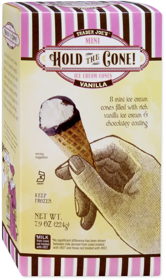 Trader Joe's Vanilla Hold the Cone! Mini Ice Cream Cones box