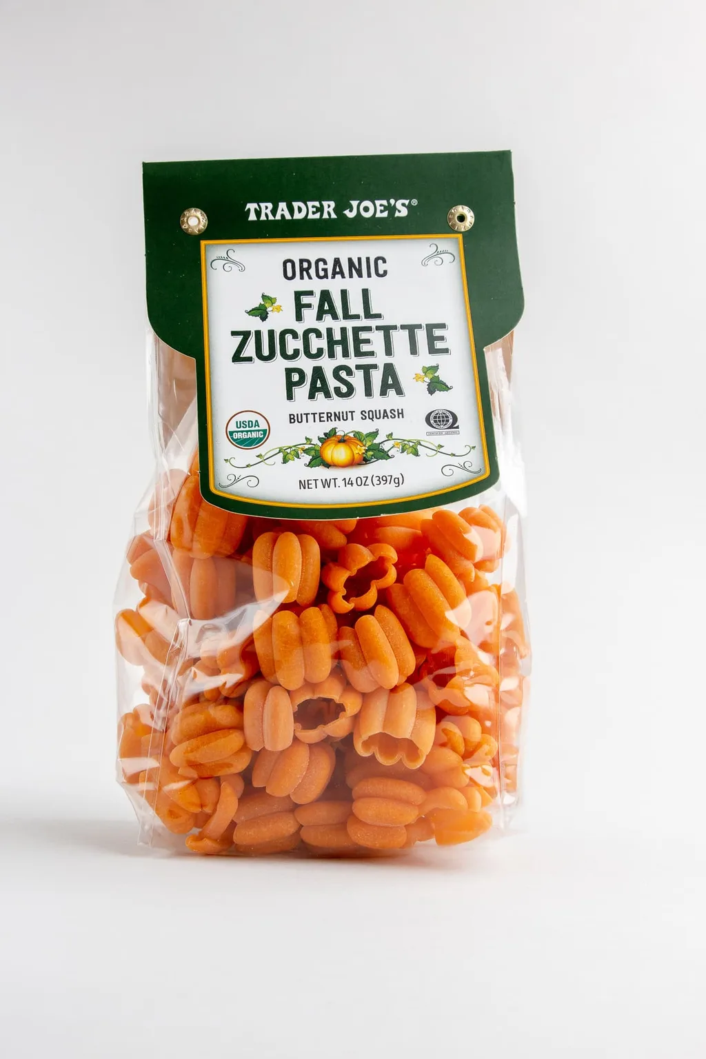 Trader Joe's Organic Fall Leaf Shaped Italian Pasta bag