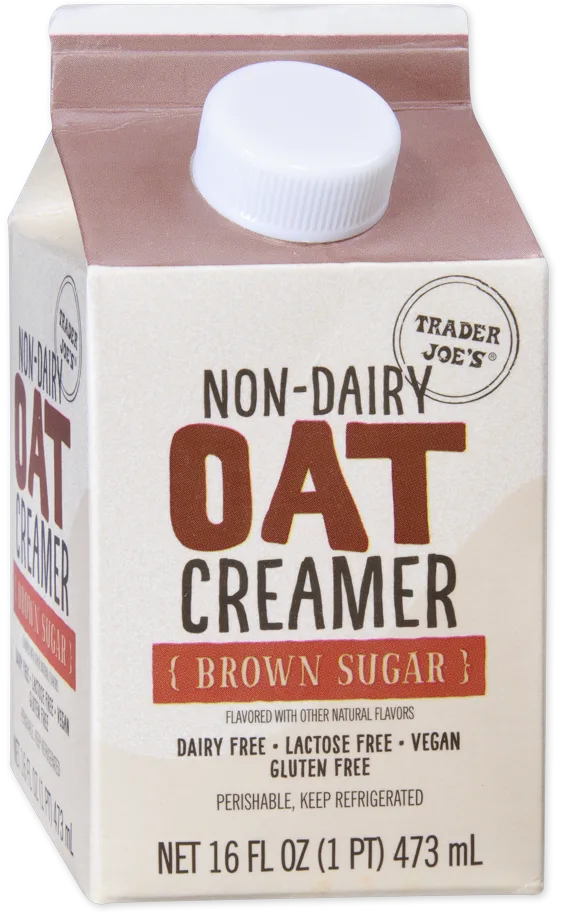Trader Joe's Non-Dairy Oat Creamer Brown Sugar Flavor package