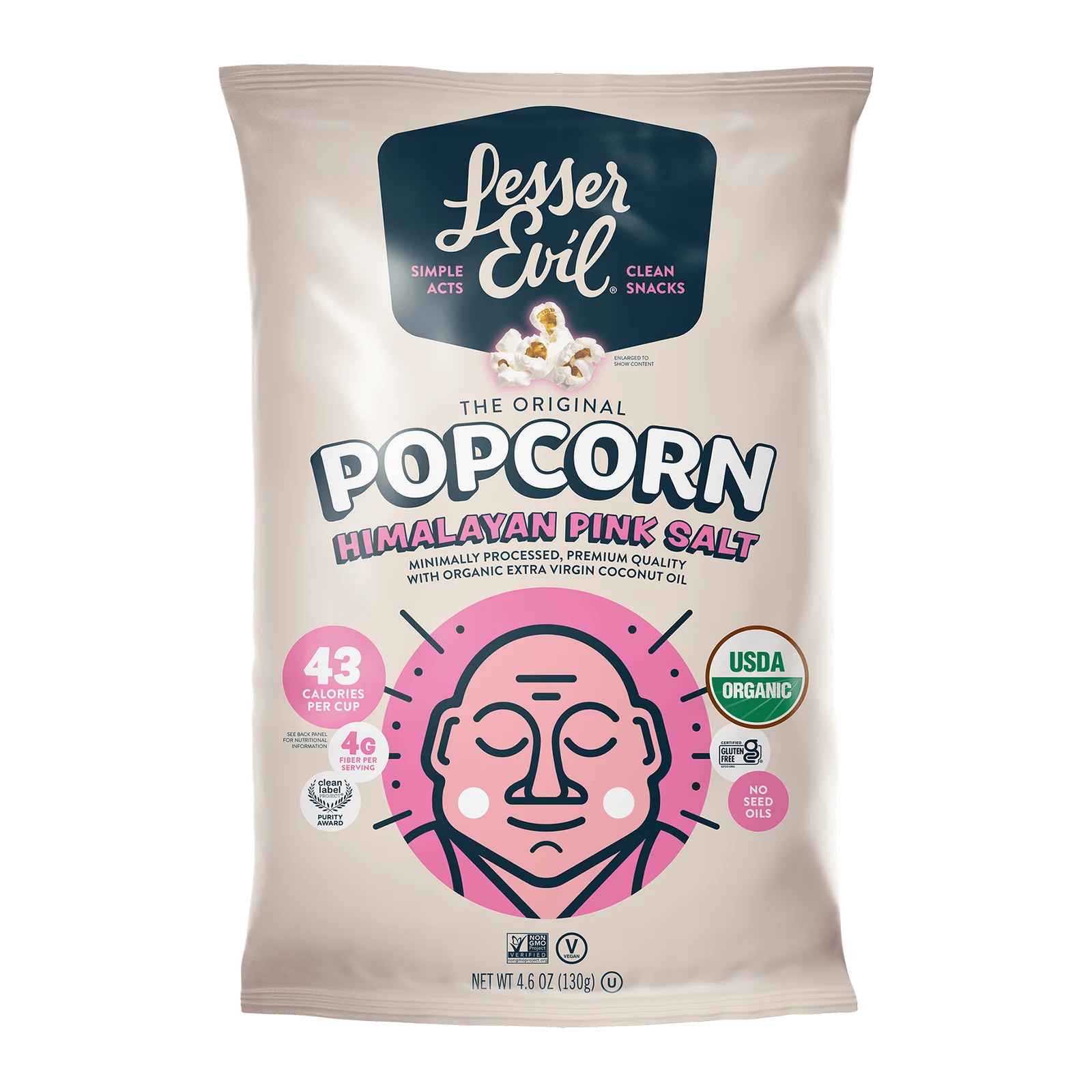 LesserEvil Organic Himalayan Pink Salt Popcorn